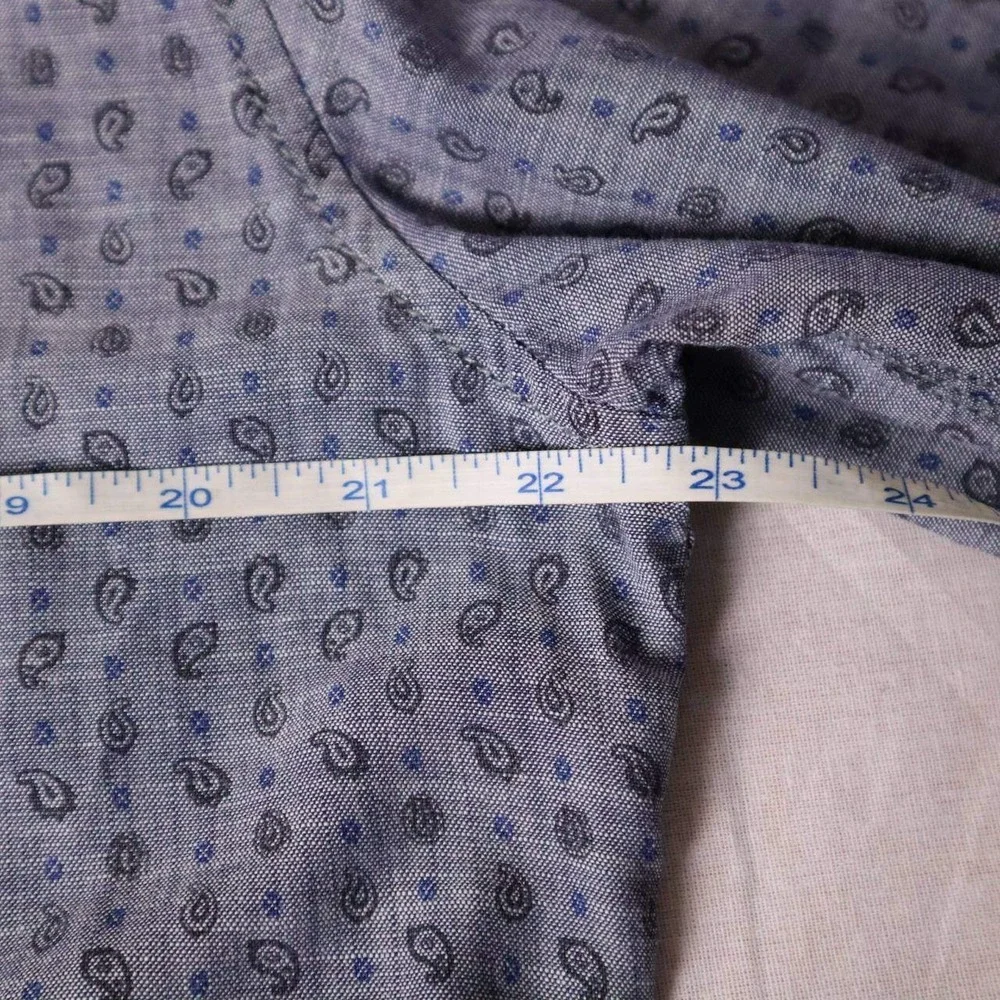 DIESEL CO Regular Fit Mens Blue Paisley Long Sleeve Button Down Shirt Size L - Picture 5 of 7